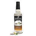 Bottle of Syruvia vanilla syrup on a white background